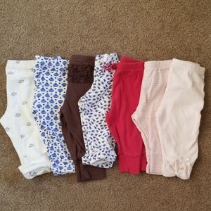 8 pc Baby girl pants bundle 3-6 months